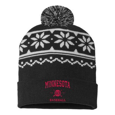 Minnesota Vintage Baseball Throwback USA-Made Snowflake Beanie