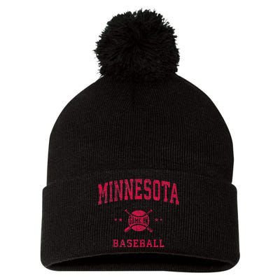 Minnesota Vintage Baseball Throwback Pom Pom 12in Knit Beanie