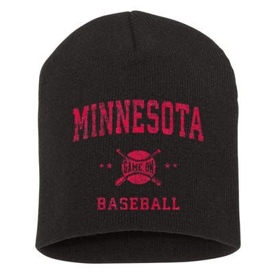 Minnesota Vintage Baseball Throwback Short Acrylic Beanie