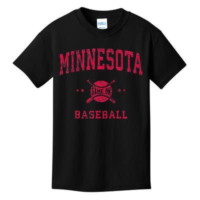 Minnesota Vintage Baseball Throwback Kids T-Shirt