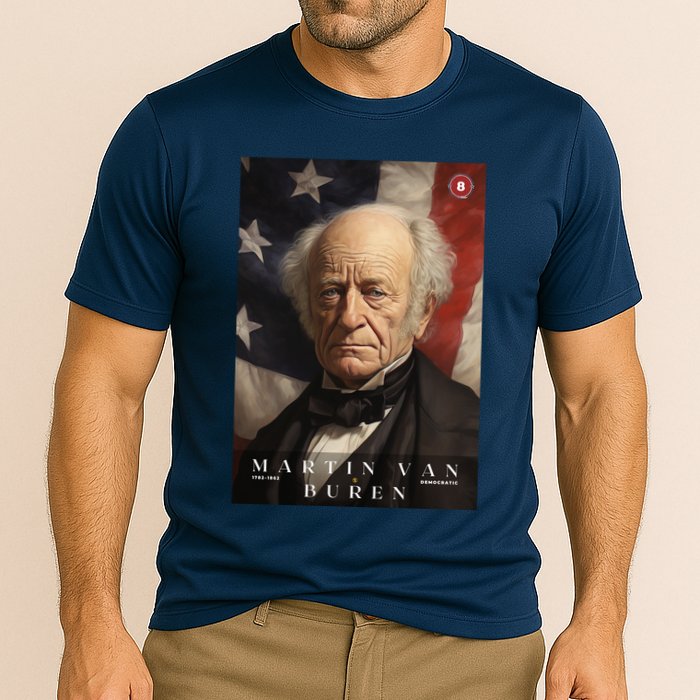 Martin Van Buren 8th President Of The United States Portrait Cooling Performance Crew T-Shirt