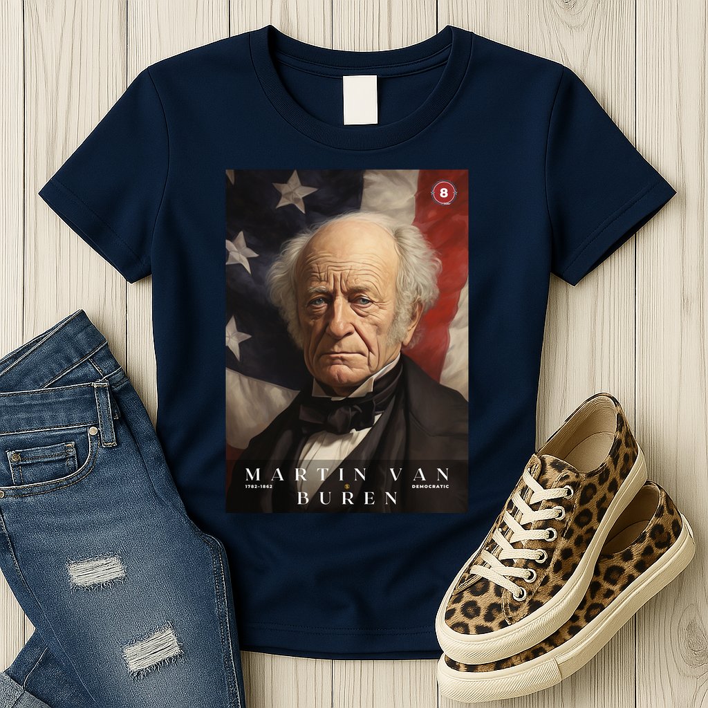 Martin Van Buren 8th President Of The United States Portrait Womens T-Shirt