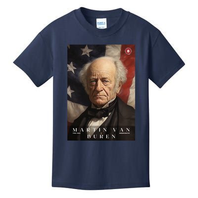 Martin Van Buren 8th President Of The United States Portrait Kids T-Shirt