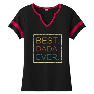 Mens Vintage Best Dada Ever Funny Father's Day Ladies Halftime Notch Neck Tee