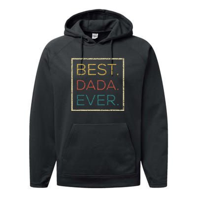 Mens Vintage Best Dada Ever Funny Father's Day Performance Fleece Hoodie