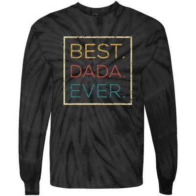 Mens Vintage Best Dada Ever Funny Father's Day Tie-Dye Long Sleeve Shirt