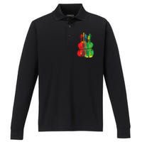 Multicolored Violins Birthday Gift For Musicians Performance Long Sleeve Polo