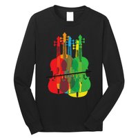 Multicolored Violins Birthday Gift For Musicians Long Sleeve Shirt