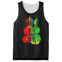 Multicolored Violins Birthday Gift For Musicians Mesh Reversible Basketball Jersey Tank