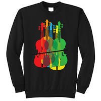 Multicolored Violins Birthday Gift For Musicians Tall Sweatshirt