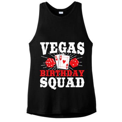 Matching Vegas Birthday Squad Las Vegas Birthday Party Ladies PosiCharge Tri-Blend Wicking Tank