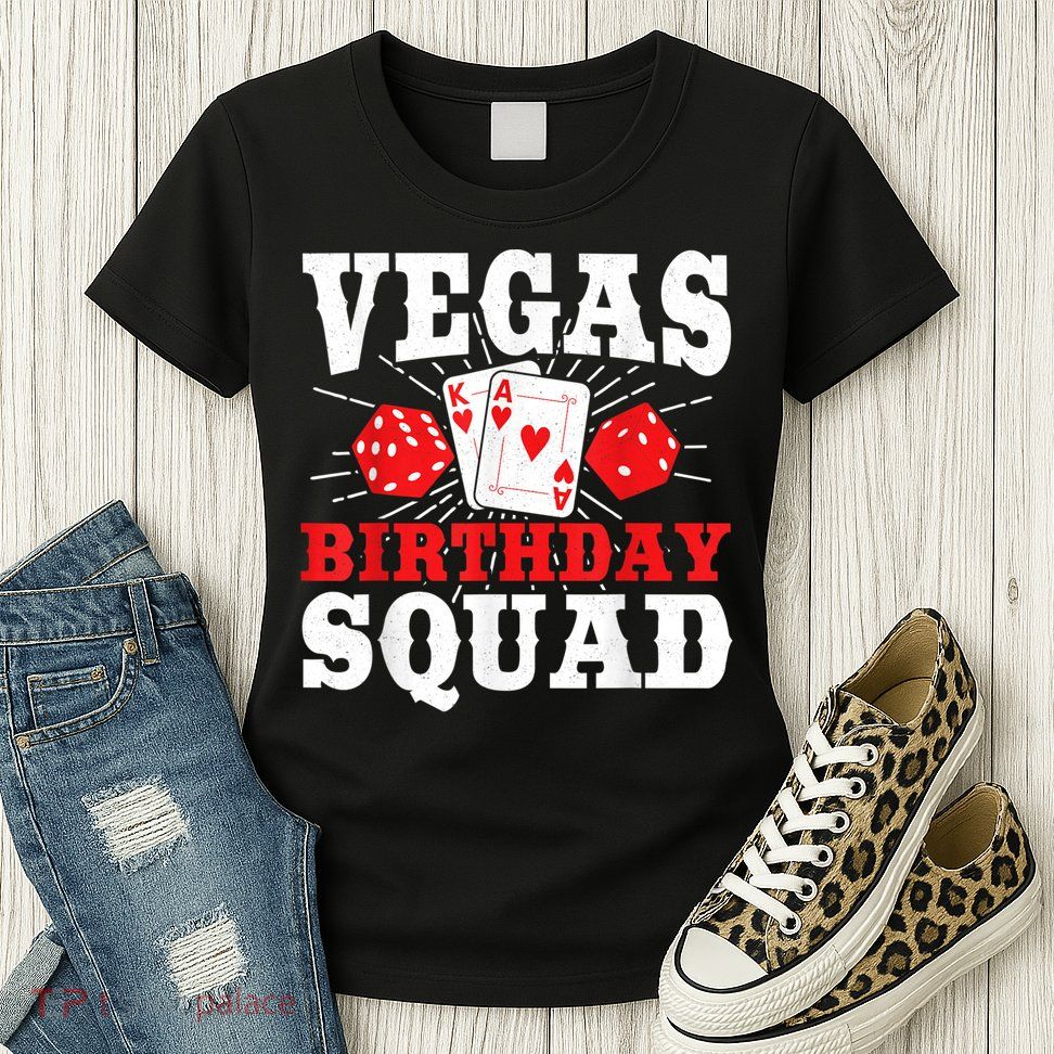 Matching Vegas Birthday Squad Las Vegas Birthday Party Womens T-Shirt
