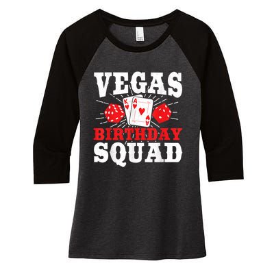 Matching Vegas Birthday Squad Las Vegas Birthday Party Women's Tri-Blend 3/4-Sleeve Raglan Shirt