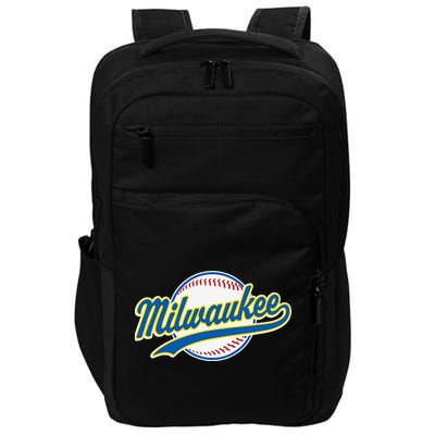 Milwaukee Vintage Baseball Throwback Retro Design Impact Tech Backpack
