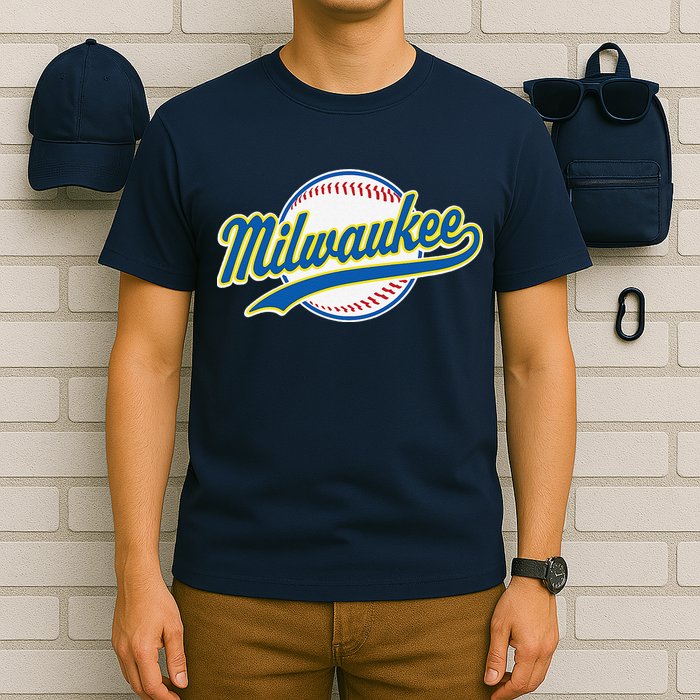 Milwaukee Vintage Baseball Throwback Retro Design T-Shirt