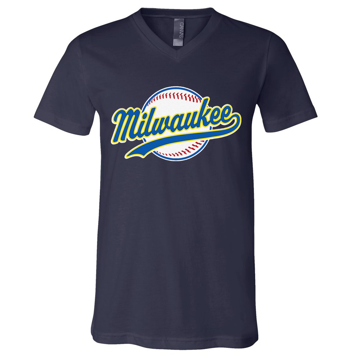 Milwaukee Vintage Baseball Throwback Retro Design V-Neck T-Shirt