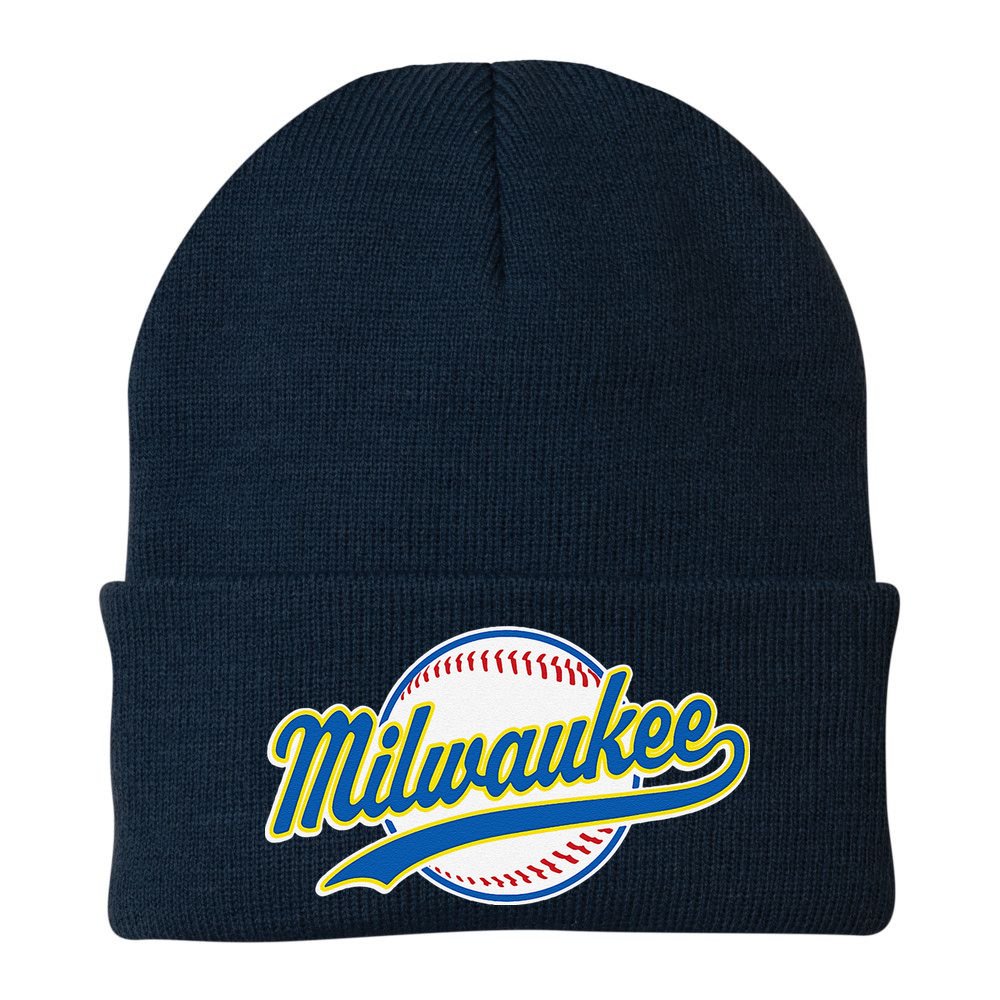 Milwaukee Vintage Baseball Throwback Retro Design Beanie