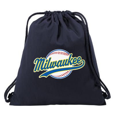 Milwaukee Vintage Baseball Throwback Retro Design Drawstring Bag