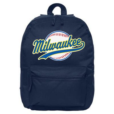Milwaukee Vintage Baseball Throwback Retro Design 16 in Basic Backpack