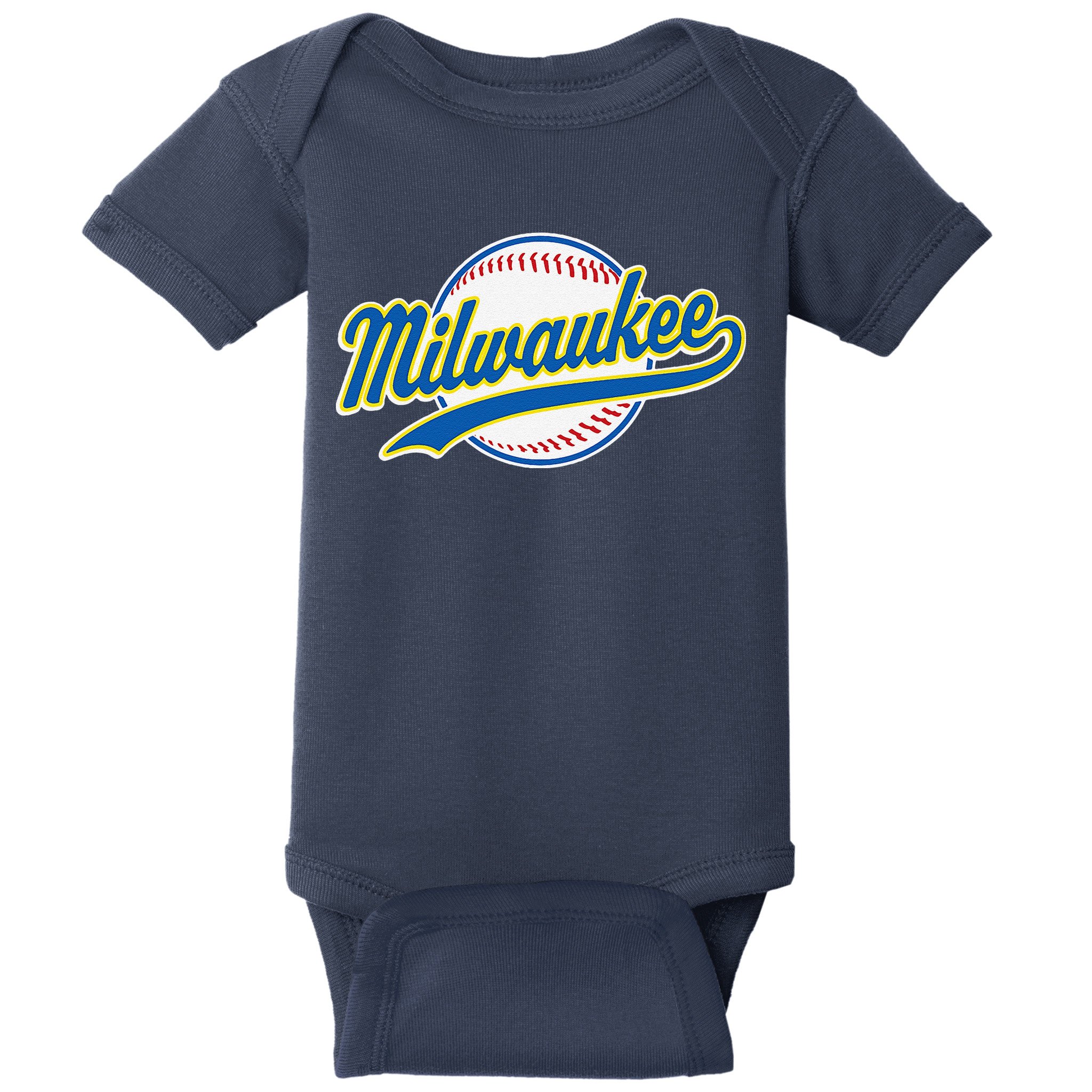 Milwaukee Vintage Baseball Throwback Retro Design Baby Bodysuit