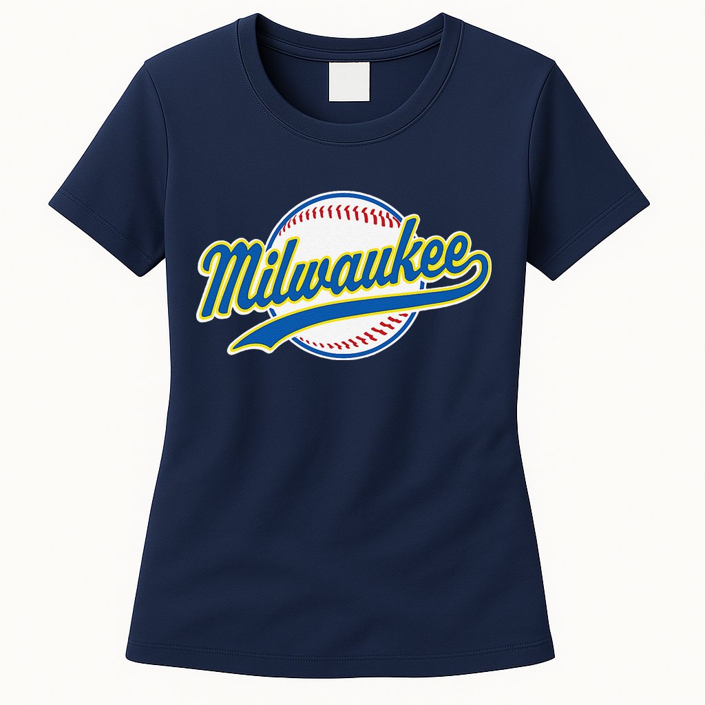 Milwaukee Vintage Baseball Throwback Retro Design Womens T-Shirt