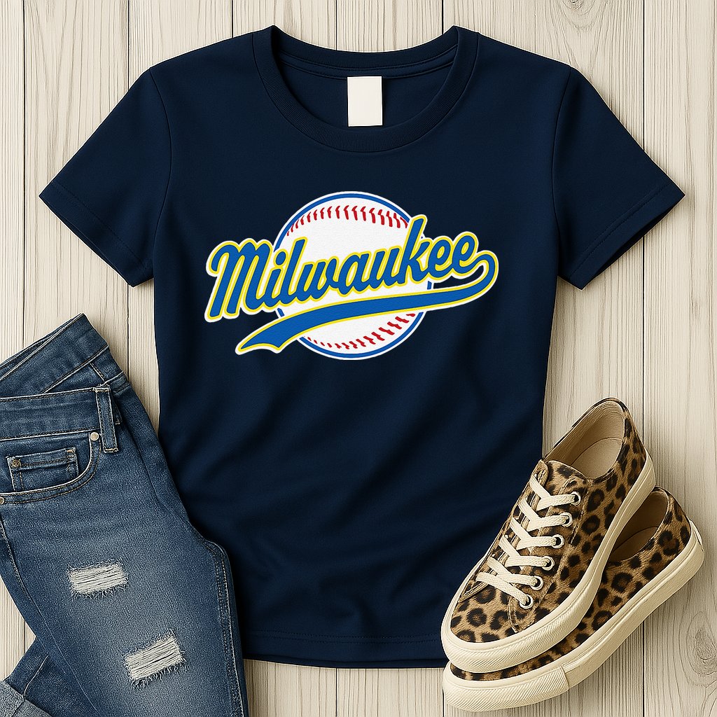 Milwaukee Vintage Baseball Throwback Retro Design Womens T-Shirt