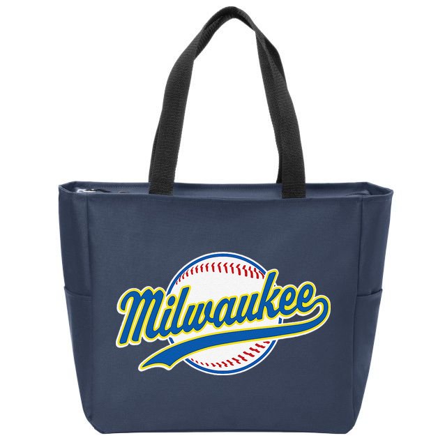Milwaukee Vintage Baseball Throwback Retro Design Zip Tote Bag