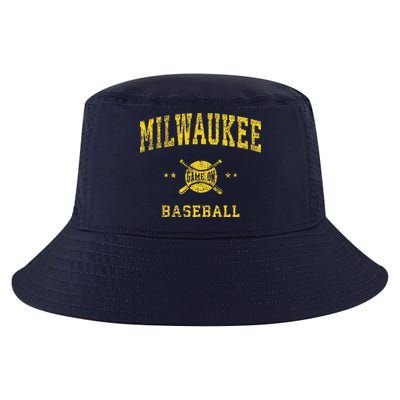 Milwaukee Vintage Baseball Throwback Retro Design Cool Comfort Performance Bucket Hat