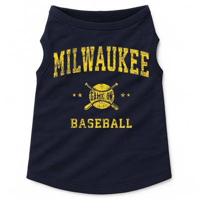 Milwaukee Vintage Baseball Throwback Retro Design Doggie Tank