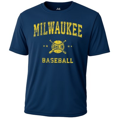 Milwaukee Vintage Baseball Throwback Retro Design Cooling Performance Crew T-Shirt