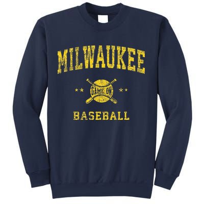 Milwaukee Vintage Baseball Throwback Retro Design Sweatshirt