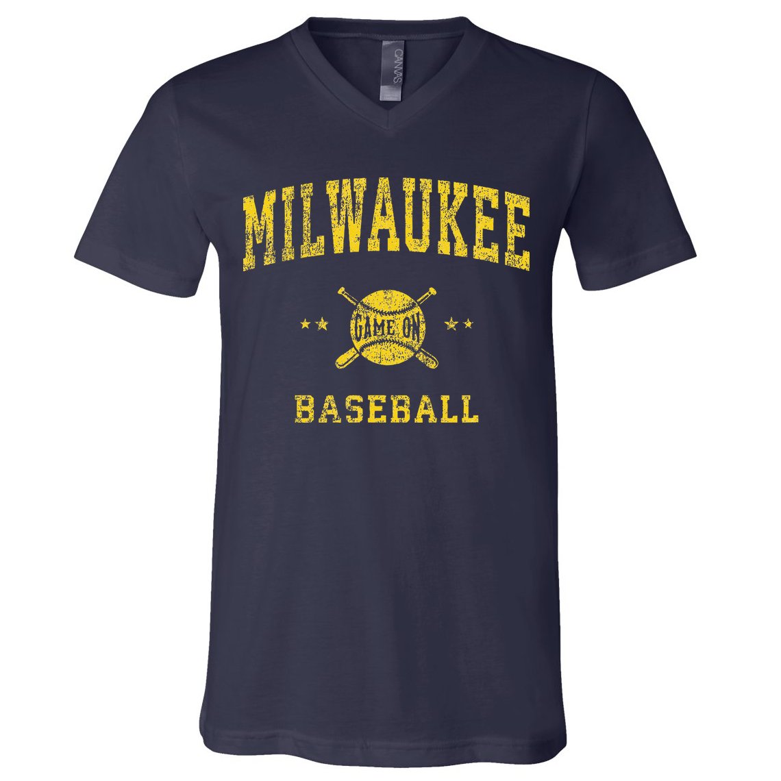 Milwaukee Vintage Baseball Throwback Retro Design V-Neck T-Shirt