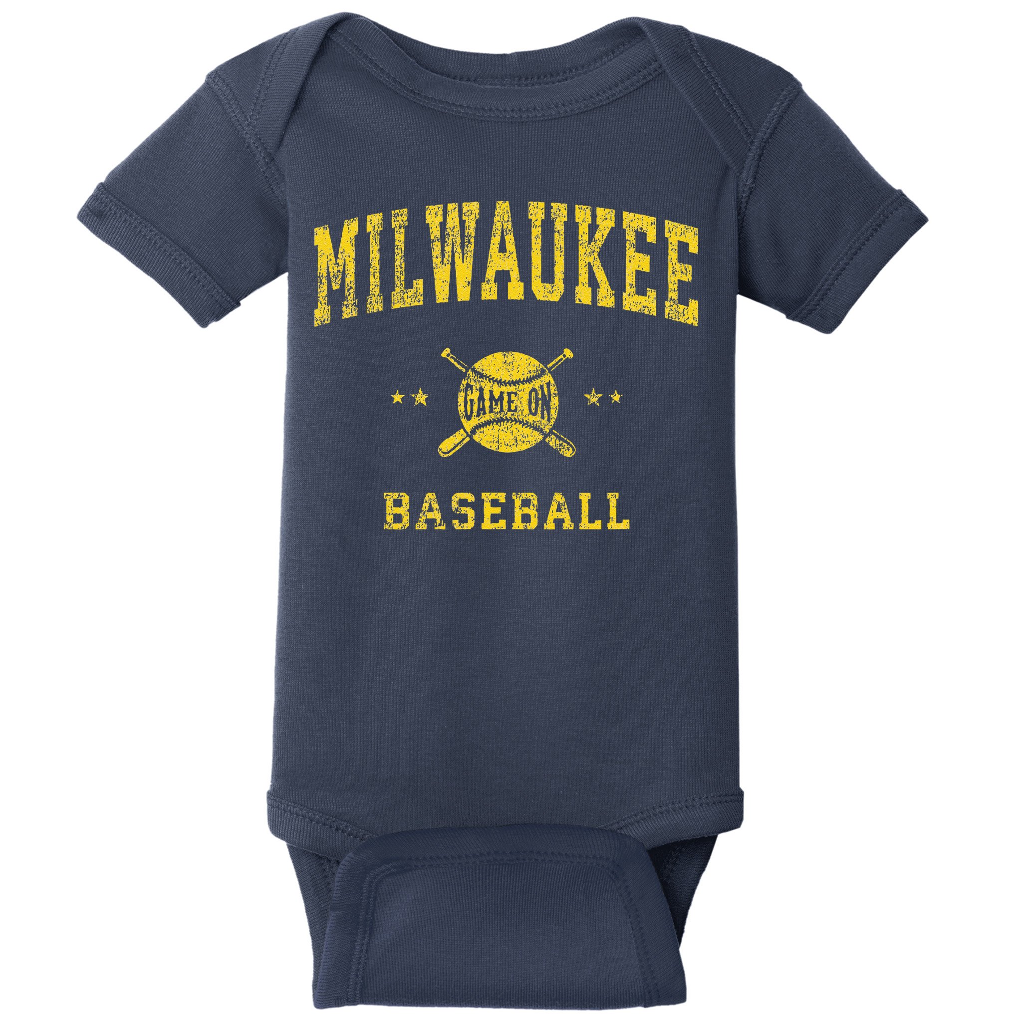 Milwaukee Vintage Baseball Throwback Retro Design Baby Bodysuit