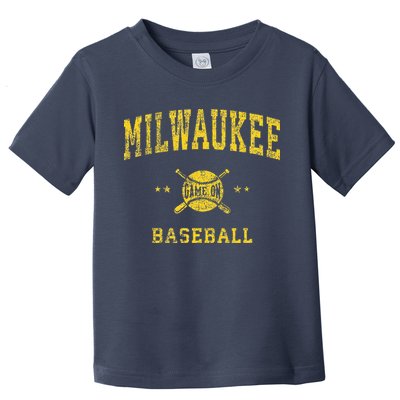 Milwaukee Vintage Baseball Throwback Retro Design Toddler T-Shirt