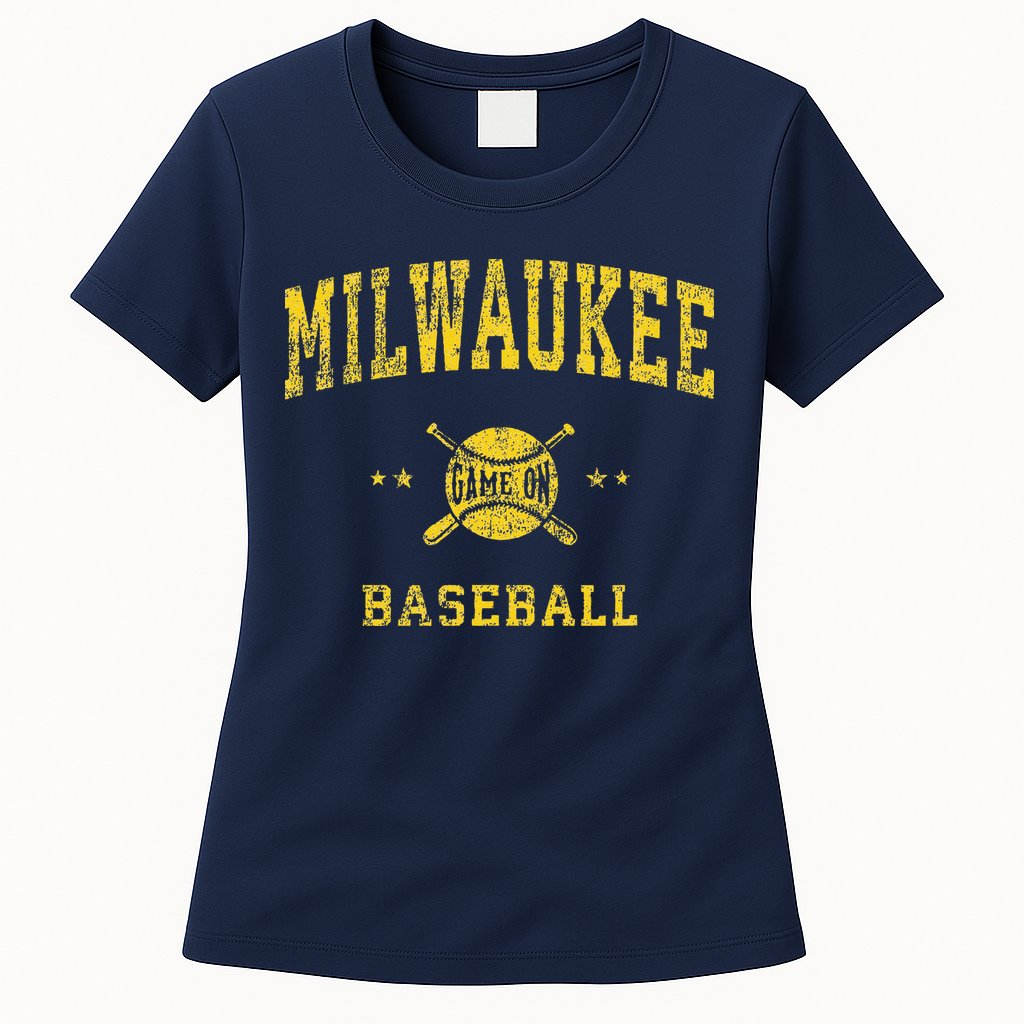 Milwaukee Vintage Baseball Throwback Retro Design Womens T-Shirt