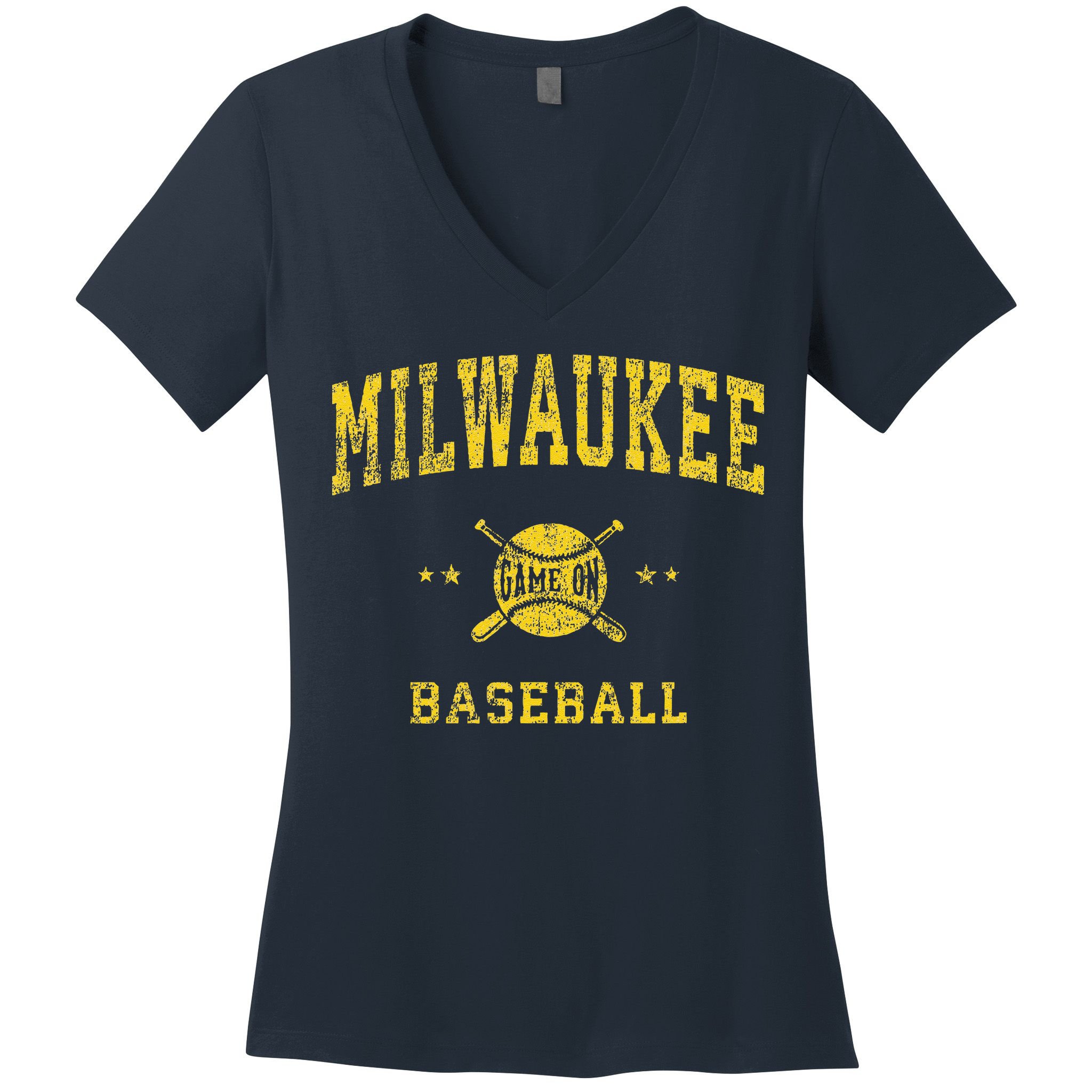 Milwaukee Vintage Baseball Throwback Retro Design Women's V-Neck T-Shirt