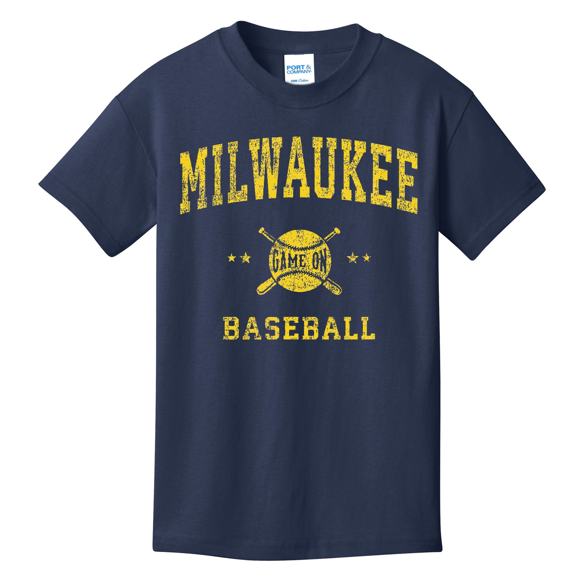 Milwaukee Vintage Baseball Throwback Retro Design Kids T-Shirt