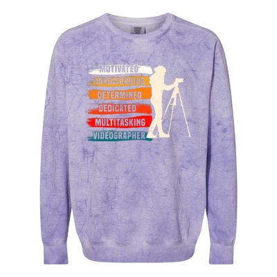 Motivated Videographer Camera Movie Film Cinematographer Colorblast Crewneck Sweatshirt