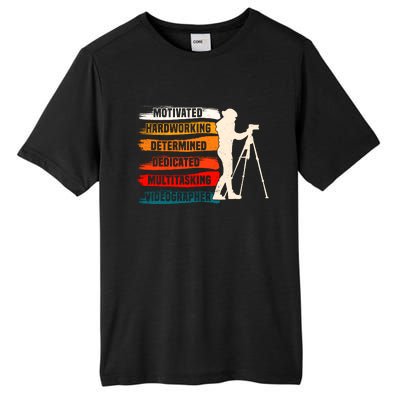 Motivated Videographer Camera Movie Film Cinematographer Tall Fusion ChromaSoft Performance T-Shirt