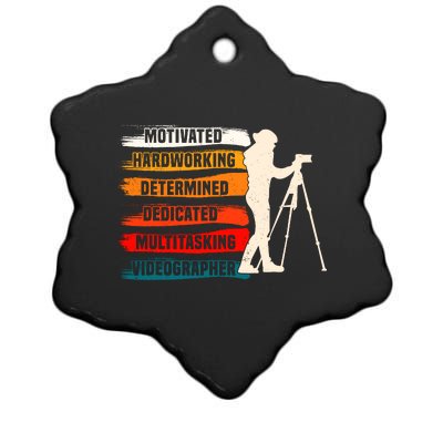 Motivated Videographer Camera Movie Film Cinematographer Ceramic Star Ornament