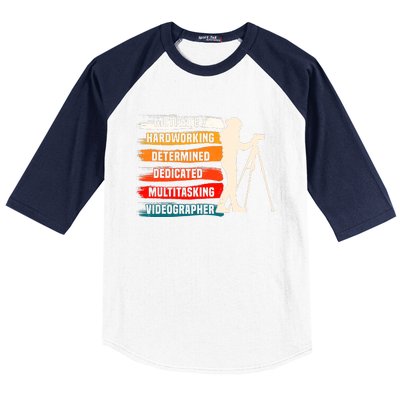 Motivated Videographer Camera Movie Film Cinematographer Baseball Sleeve Shirt