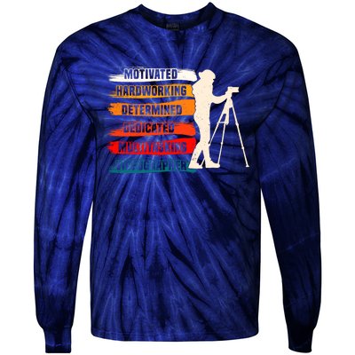 Motivated Videographer Camera Movie Film Cinematographer Tie-Dye Long Sleeve Shirt