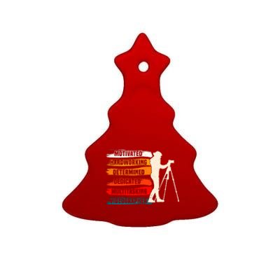 Motivated Videographer Camera Movie Film Cinematographer Ceramic Tree Ornament