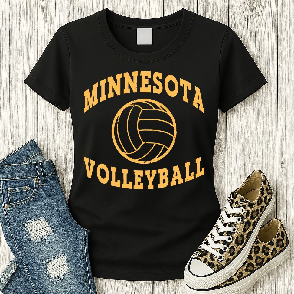 Minnesota Volleyball Classic Vintage Distressed Womens T-Shirt