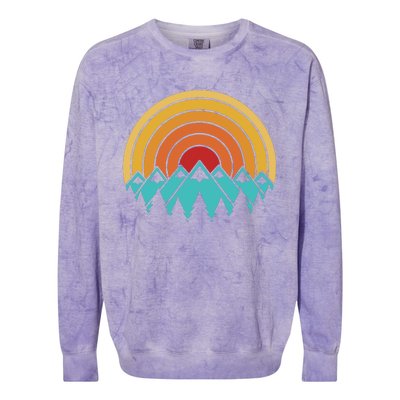 Mountains Vintage Camping Colorblast Crewneck Sweatshirt