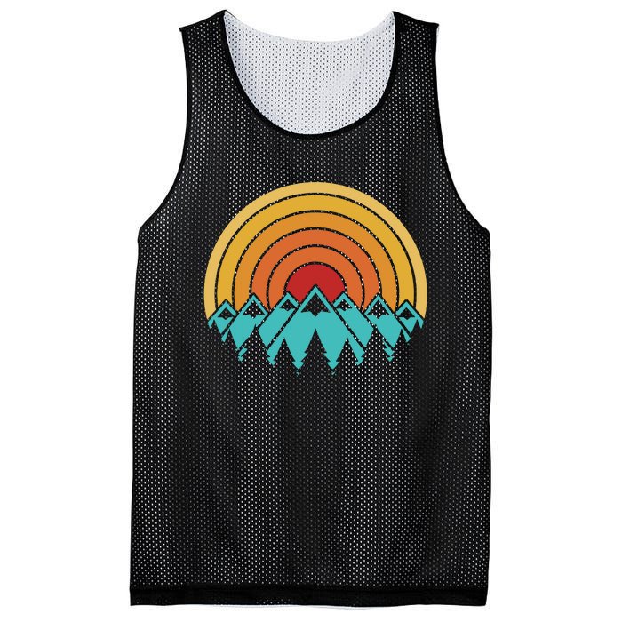 Mountains Vintage Camping Mesh Reversible Basketball Jersey Tank