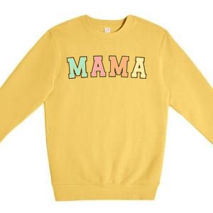 Mama Varsity Cute Mothers Day Premium Crewneck Sweatshirt