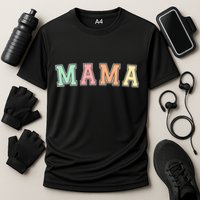 Mama Varsity Cute Mothers Day Cooling Performance Crew T-Shirt