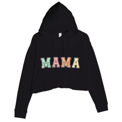 Mama Varsity Cute Mothers Day Crop Fleece Hoodie