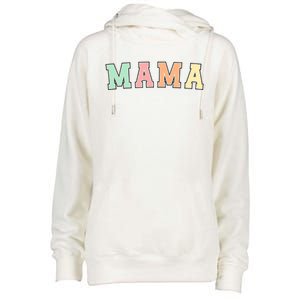 Mama Varsity Cute Mothers Day Womens Funnel Neck Pullover Hood